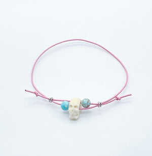 Asian bracelet / Pink Skull【Casual】